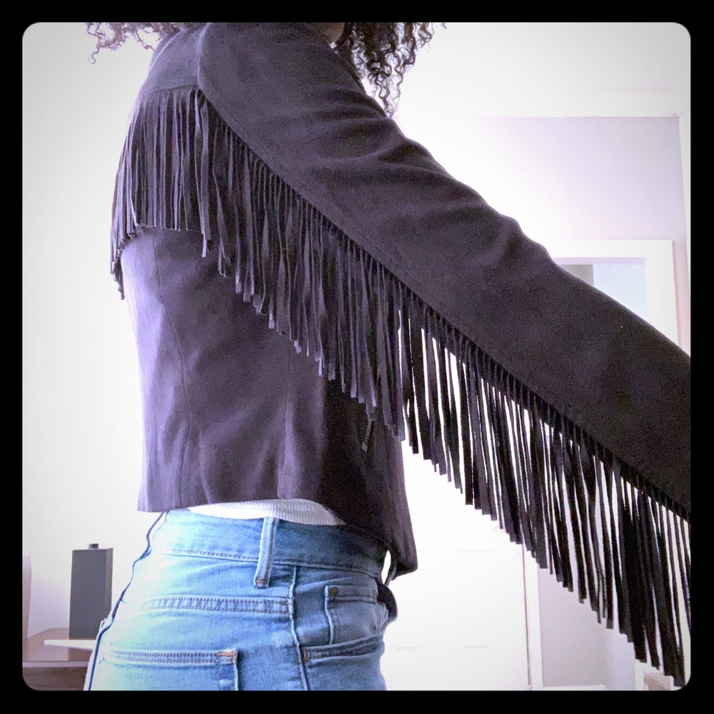 Black suede tase jacket